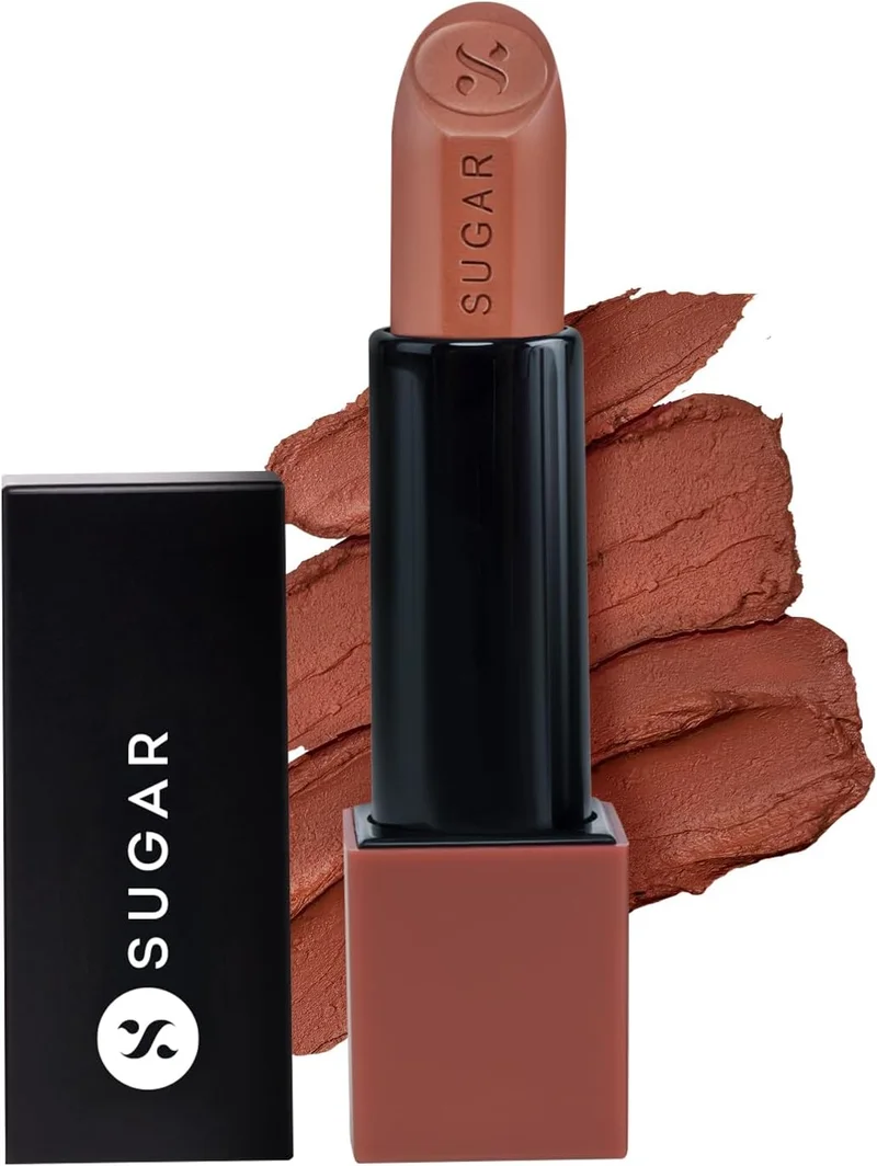 شوجر كوزماتيكس SUGAR Cosmetics Glide Peptide Serum Lipstick with Hyaluronic Acid & Vitamin E - Velvet Matte Finish - 01 Santorini Sunset